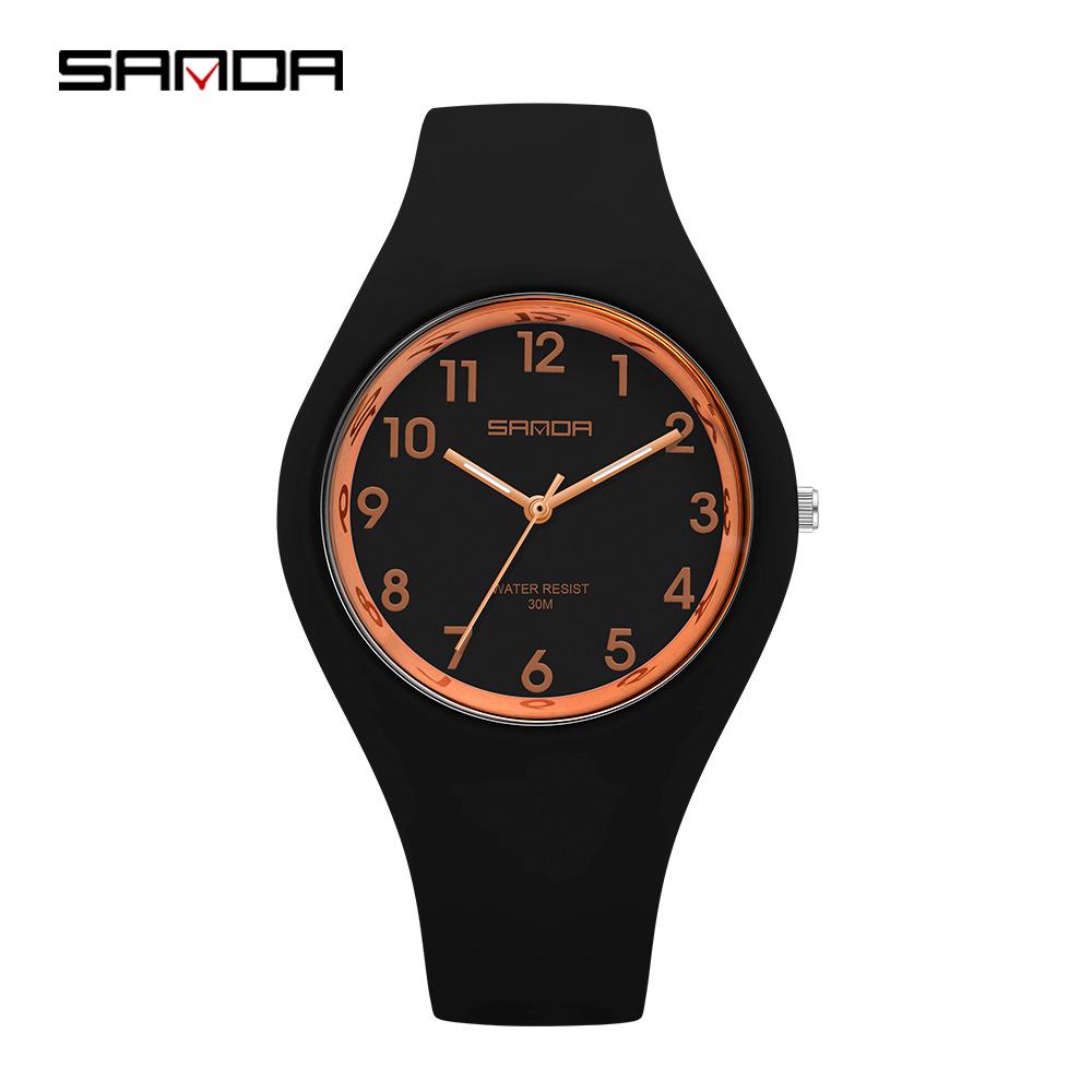 Sanda Beliebte Jugend Trendige Unisex Silikonuhr - Bonbonfarbe, Einfaches Design, Wasserdicht, Studentenfreundliche Armbanduhr