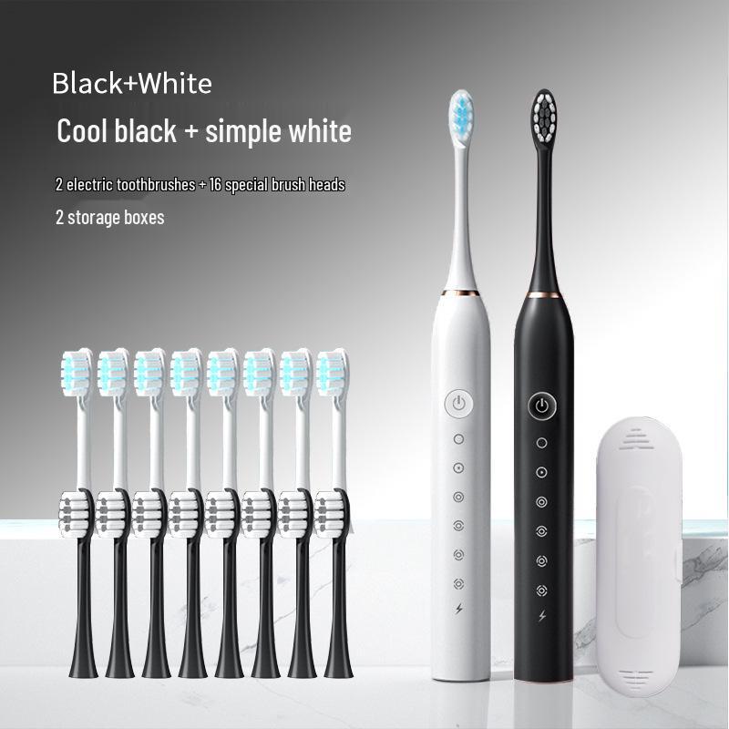 Enhanced Rechargeable Electric Toothbrush: Six-Speed Adult Couple Set with Travel-Friendly Soft Bristle Design
