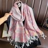 Winter Thick Warm Jacquard Scarf Outdoor Women Travel Retro Paisley Cashmere Tassel Shawl Neck Wrap Pashmina Muslim Hijab