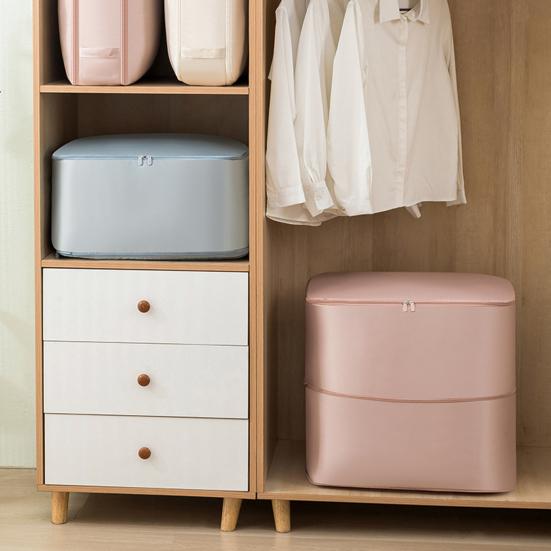 Self Compression Comforter Bag Large Capacity Quilt Storage Bag Washable Wardrobe Organizer with Mesh Viewing Window for Clothes Blankets Sweaters