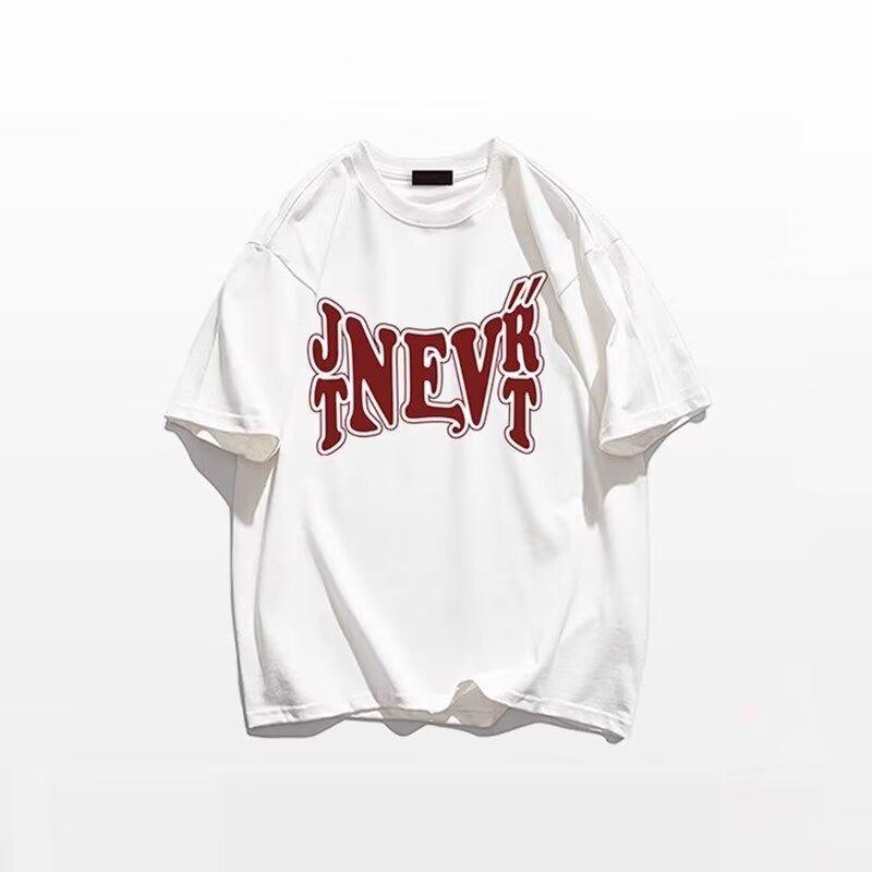 Short Sleeved T-Shirt Trendy Brand Loose Couple Oversized Unisex Style Half Sleeved 2024 T-Shirt Top