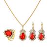 4PCS Rhinestone Water Drop Necklace Earring Jewelry Sets for Women Sale Personalized Wedding Bride Accessories