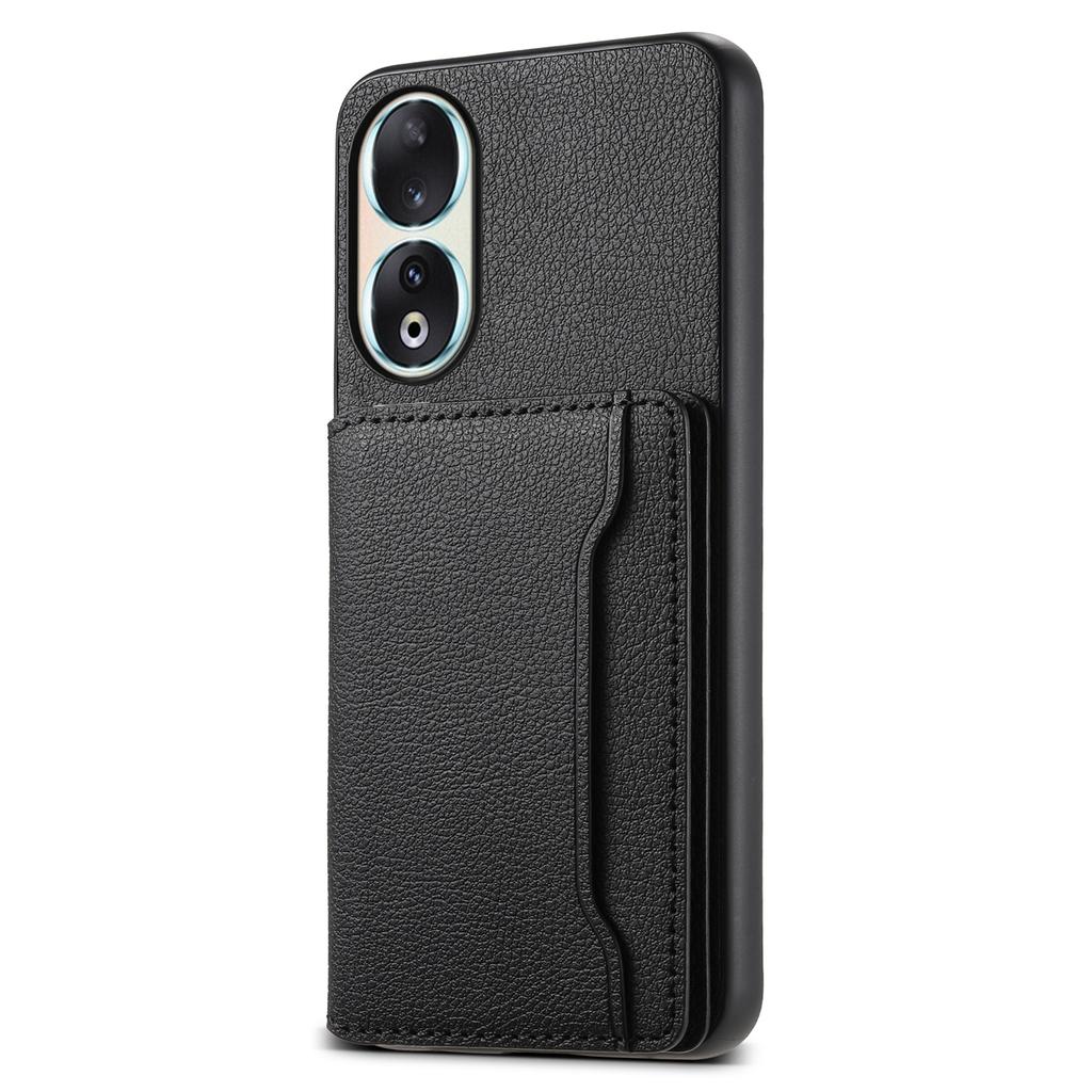 For Honor 90 Case PU Leather Kickstand Protective Phone Back Cover