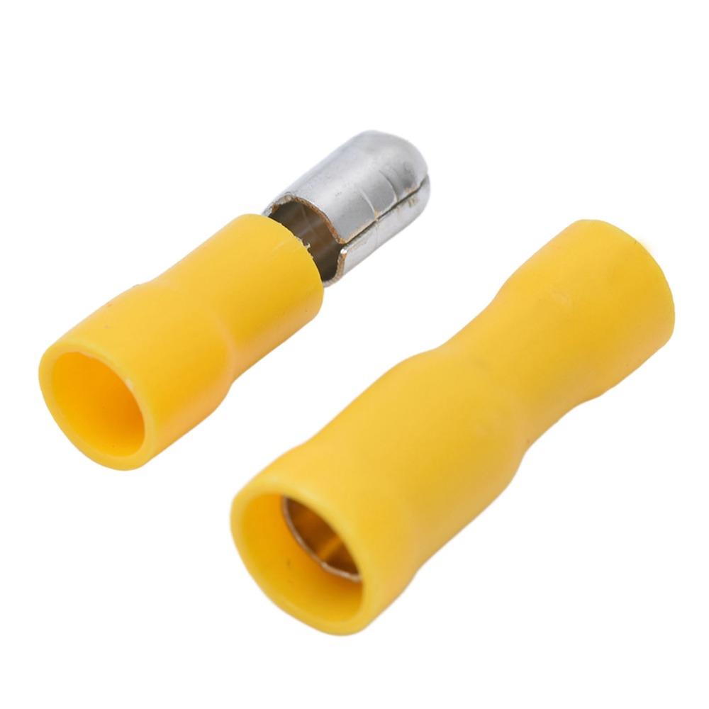 50PCS Durable Insulated Crimp Connector 12-10 AWG Yellow Snap Connectors Quick Splice Terminals Wire Connections