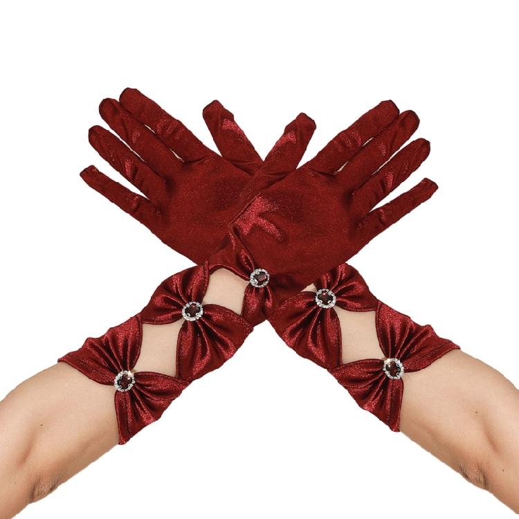 Клубные Вечерние Перчатки Сценические Сатиновые Перчатки Перчатки Средней Длины 1