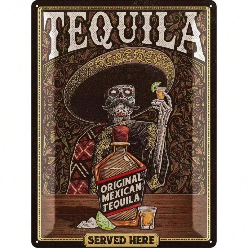 Vintage Metal Poster Tequila La Cantina Bar Wall Art Home Decoration