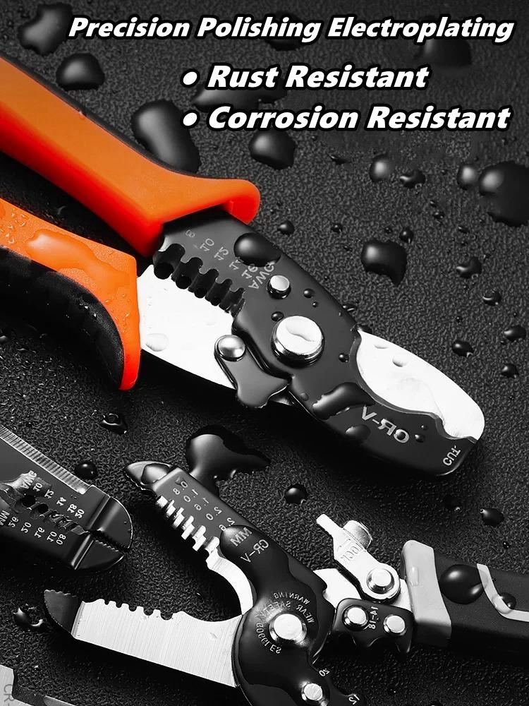 Multi-Functional Electrician Wire Cutter/Stripper/Crimper Wire Stripping Cutting Crimping Plier For Peeling & Network Cabling