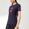 Anta Comprehensive Training Series Letter And Chinese Character Round Neck Short Sleeve T-Shirt Women T-Shirts Navy-Blue 162227147-3
