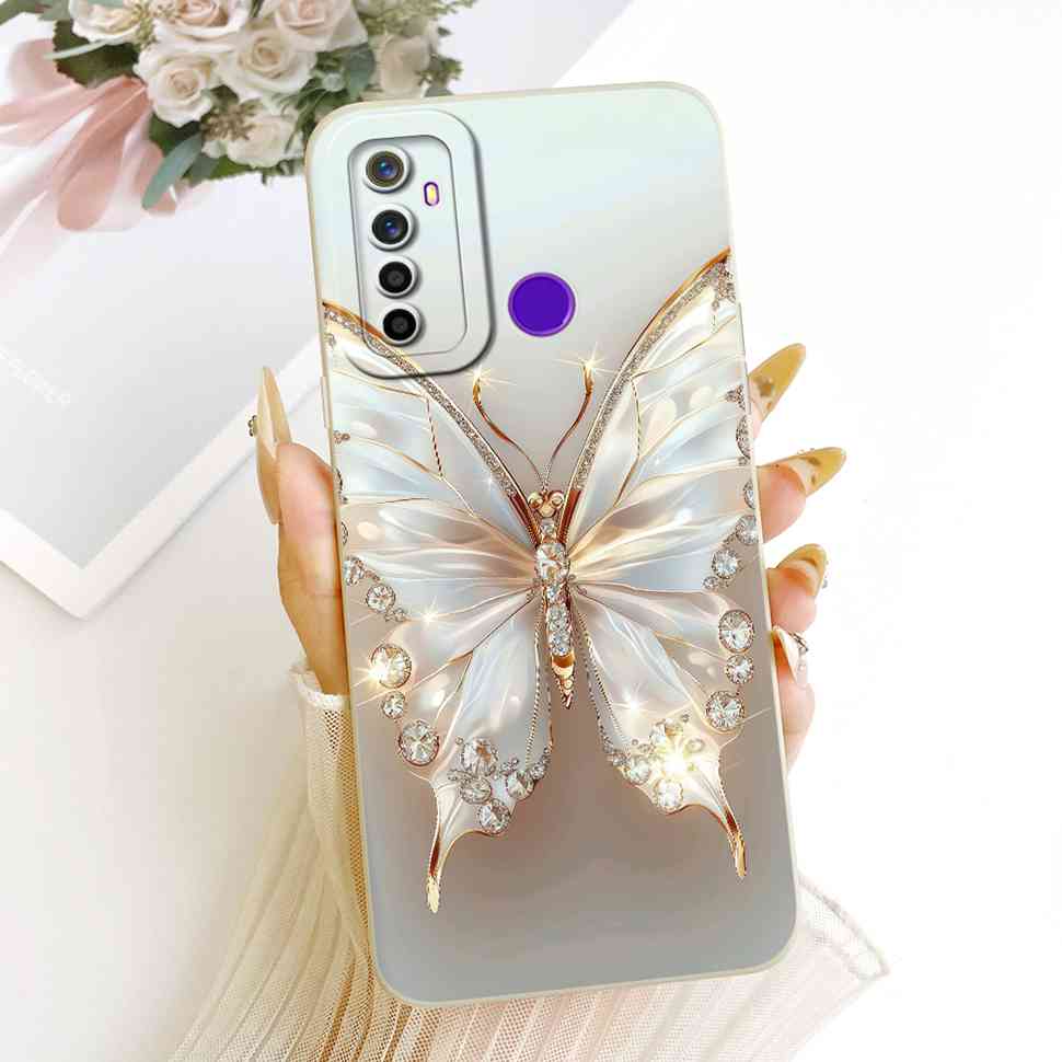 For Oppo Realme 5 Case Soft Silicone Stylish Butterfly Phone Cases For Realme 5 Realme5 RMX1911 RMX1919 Case Cover Bumper