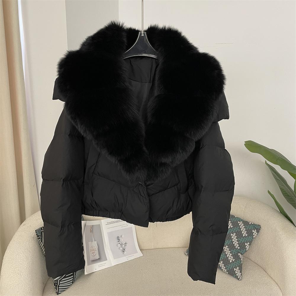 Women's Autumn Winter Warm Jackets Female Parkas White Duck Down Jacket Fur Coat Women Feather Short Puffer Coat