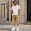 Weiche Hautfreundliche Lounge-Hose Herren Cargohose, Lockere Passform Jogginghose mit Verstellbarem Kordelzug Stylischer Hip-Hop-inspirierter Bündchen, Mehrere Taschen,