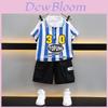 Trendy Boys Summer Set 2024 Soft Cotton Striped Polo Shirt And Shorts For Ages 3 To 8