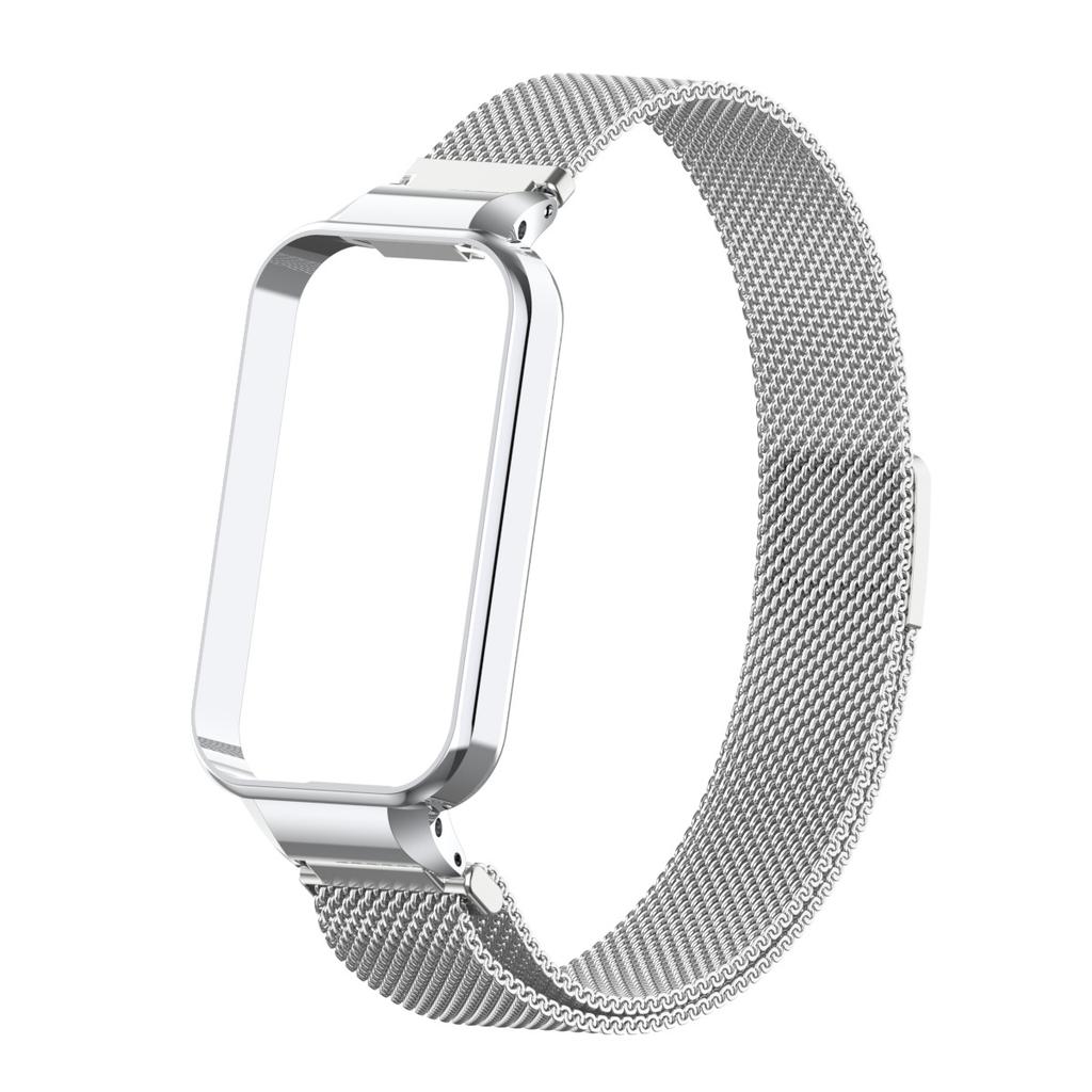 Xiaomi Smart Band 9 Active İçin Milan Kordon Metal Koruyucu Kılıf Tampon Manyetik Halka Bileklik Redmi band 3Watch İçin