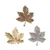 Vintage Maple Leaf Brooch With Antique Finish And Sparkling Rhinestones Antique Jewelry For Elegant Outfit Enhancement