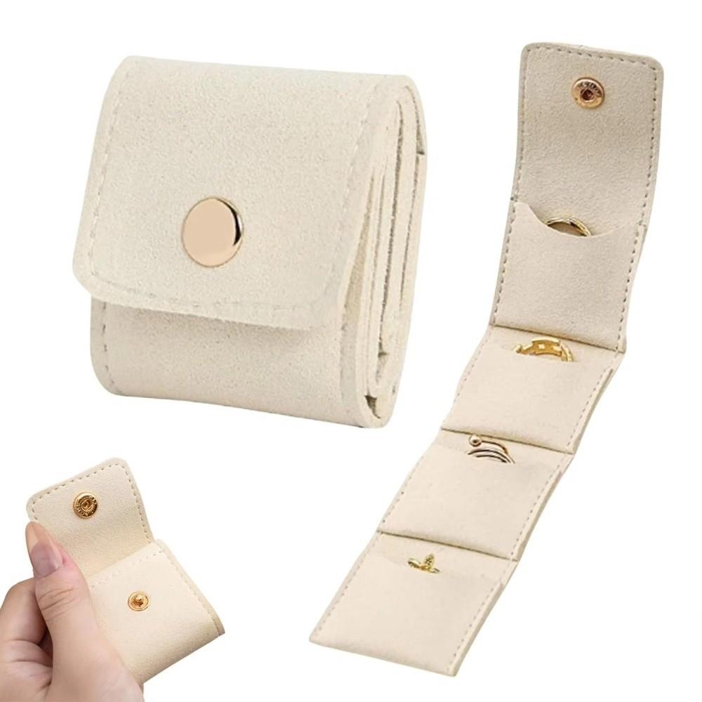 Mini Jewelry Pouch Flip Cover Foldable Necklace Ring Packing Bag  Ring Storage Box