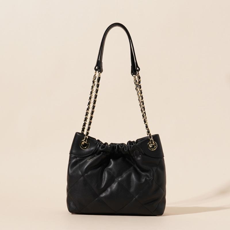 

Bucket Bag, Women s Tote Bag, Garbage Bag, Chain Single-shoulder Genuine Leather Women s Bag, Underarm Bag Small чорний