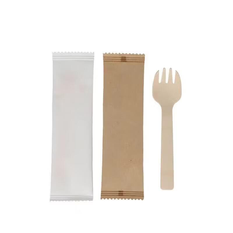 ZISIZ Biodegradable Long-Handle Wooden Dessert Spoons