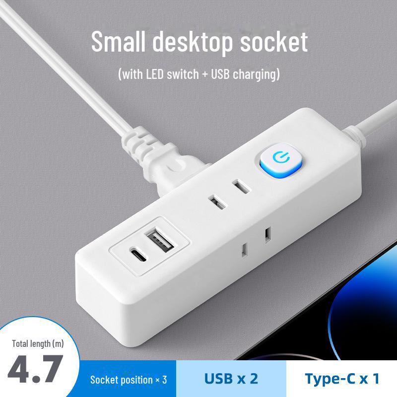Dual Plug Socket with USB Ports - Two-Pin Extension Board