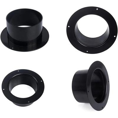 Fan Connection Round Wall Flange Connector Black Plastic Ventilation Pipe Joint Air Ducting Connection Ventilation Pipe