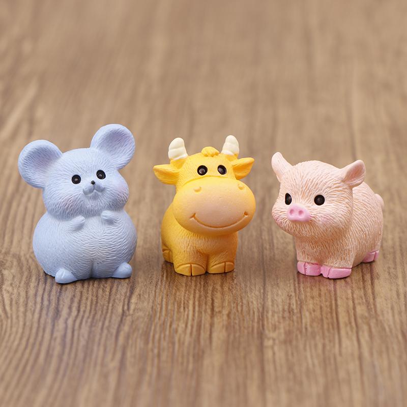 1ks miniaturní figurky pro panenky z 12 zvěrokruhu Řemeslná realistická zvířata pro mikrokrajinářské dekorace dekorace kutilské potřeby