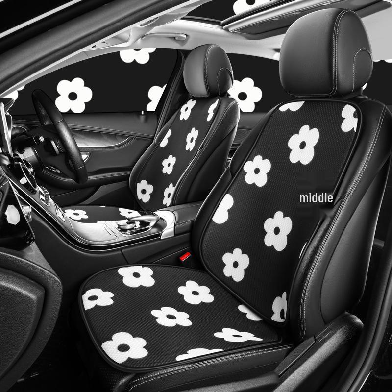 HyunA Cartoon Flower Car Seat Cushion Set - Office & Home, Single Seat, All Seasons.