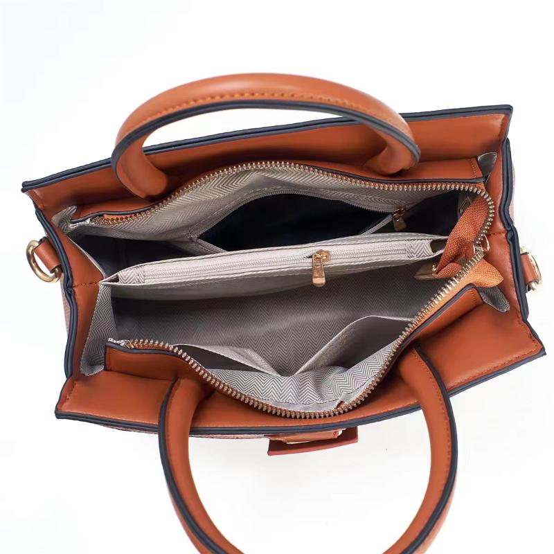 Contrasting Color Stone Pattern, Simple Leather Texture, Personality and Large Capacity, Shoulder Crossbody Big Bag