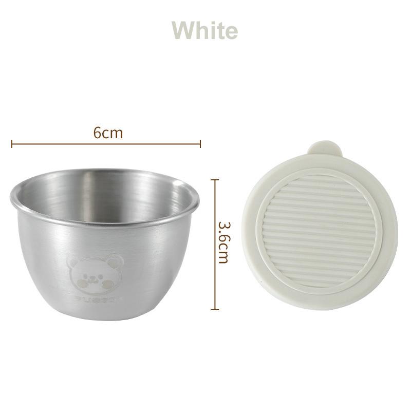 

1/6 Pcs Salad Dressing Container With 80Ml Reusable Stainless Steel Cup Leakproof Silicone Lids For Lunch Box And Picnic Kitchen білий