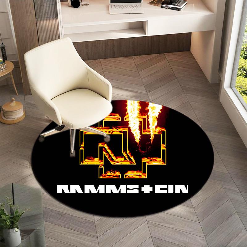 Famous German Rock Heavy Metal Band Rammstein Tile Lindemann Circular Carpet Decoration Anti Slip Home Table and Chair Mat Aisle Door Mat Carpet D15