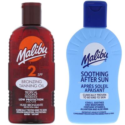 Malibu Sunscreen Oil SPF2 200ml + After Sun Balm 200ml