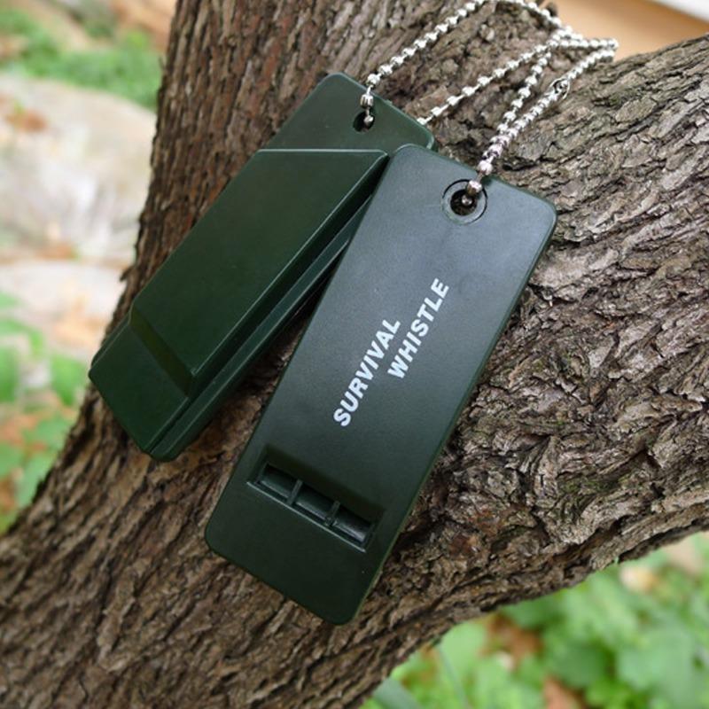 2pcs Survival Whistle First Aid Kits Outdoor Emergency Signal Rescue Camping Hiking Outdoor Sport Referee Practical