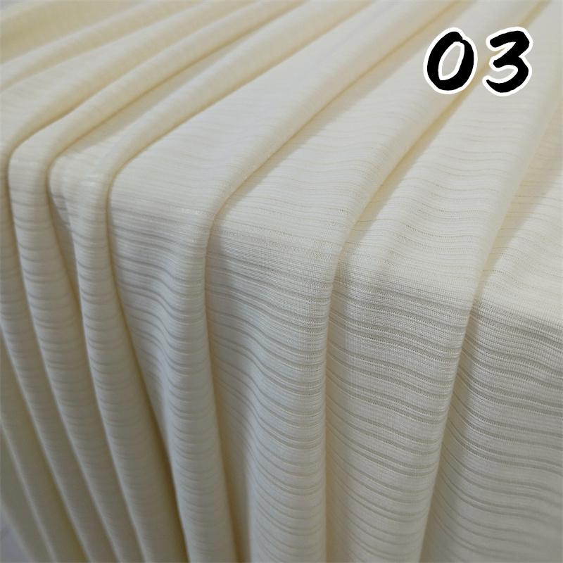 1m Ice Silk Smooth Pleated Stripe Fabric Elastic Anti-Wrinkle Textured Fabric for Dress Casual Pants Suit DIY Sewing Cloth