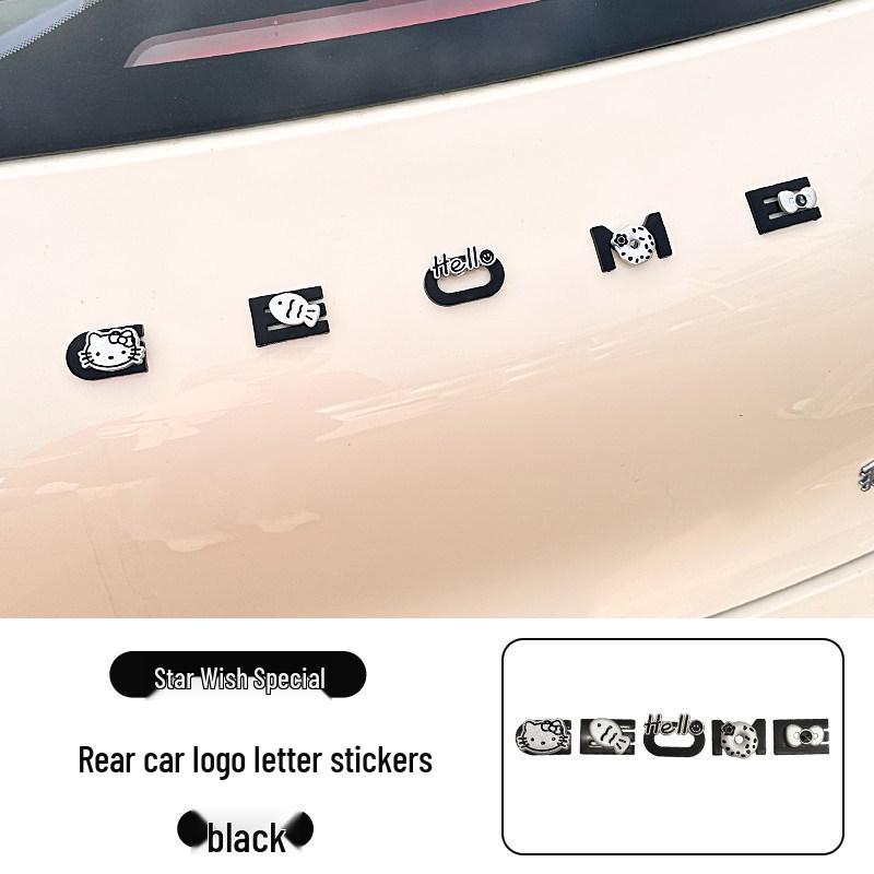 2026 Geely Xingyuan EX2 Cute Cartoon Car Logo Stickers for Front & Rear Interior Modification