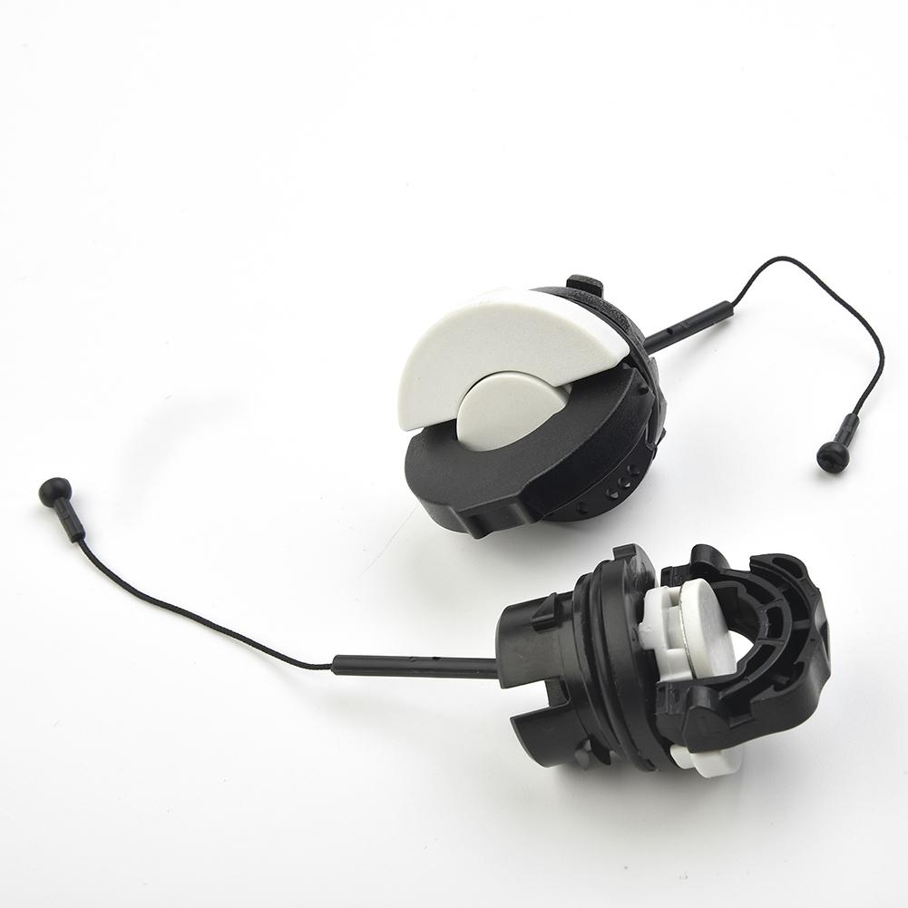 Oil Cap 2pcs/Set Fuel+Oil Cap Kit Replacement Black&White