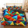 Building Block King Queen Duvet Cover Colorful Brick Bedding Set For Kids Teens Adults Cartoon 2/3pcs Polyester Comforter Cover