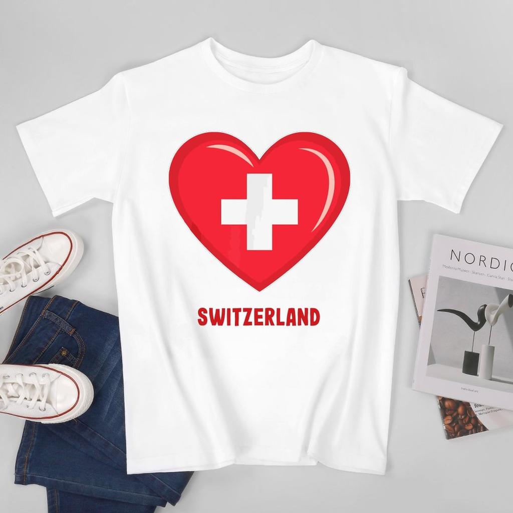 Unisex Unisex Switzerland Flag Swiss Tshirt Tees Oneck T Shirts WoUnisex Boys 100 Cotton TShirt