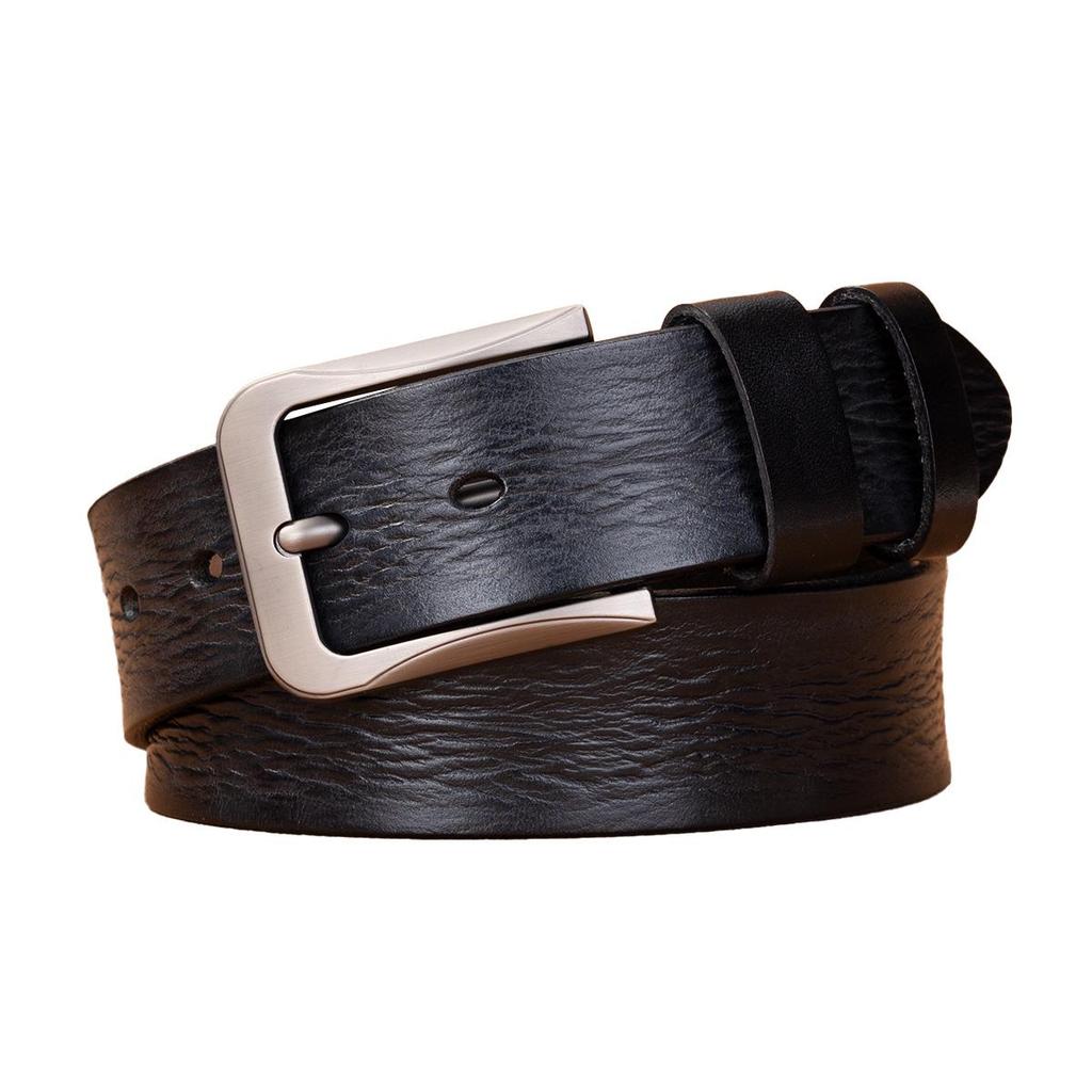 Men's Retro Vegetable-Tanned Leather Belt - Genuine Cowhide, Handmade, Casual Versatile Style
