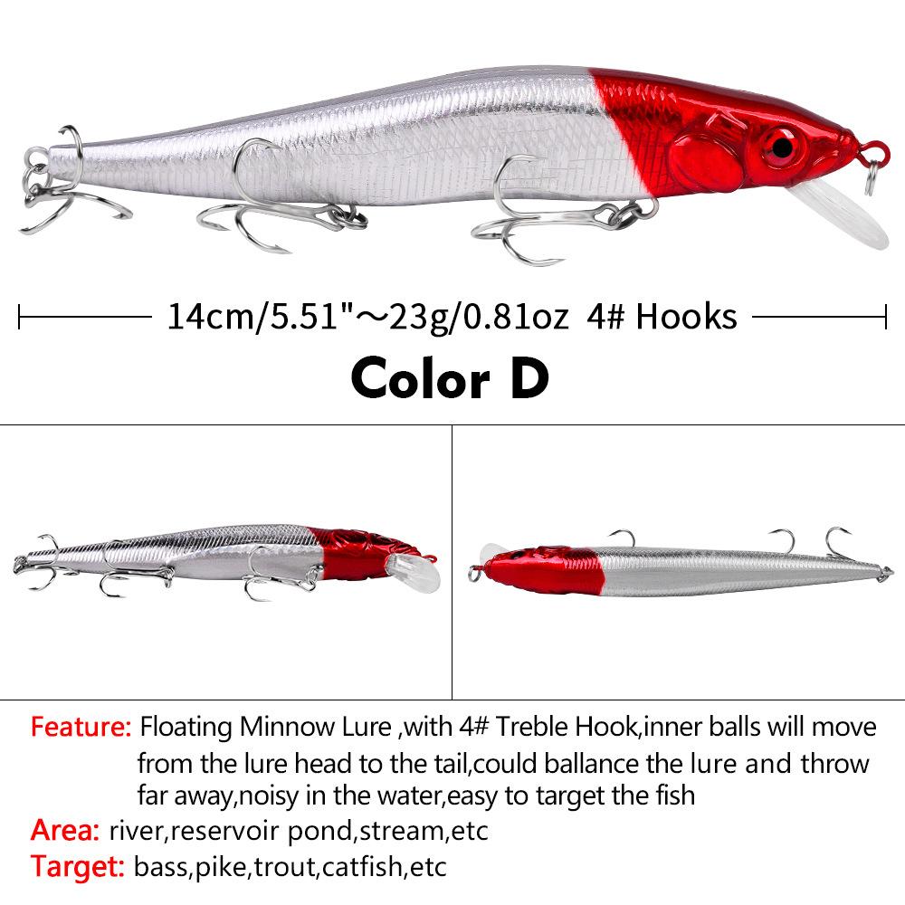 Proberos Leurre appât 14 cm/23 g en plastique bionique faux appât vairon
