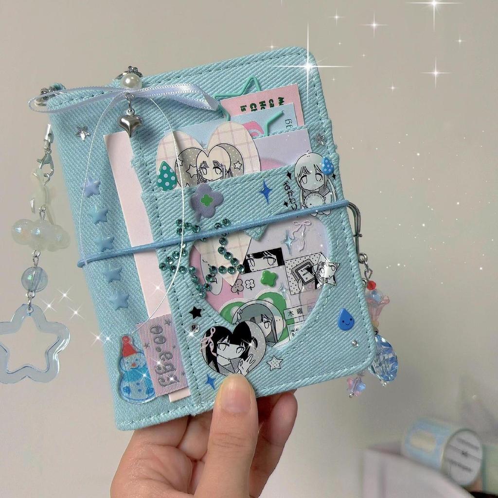 M5 5 Holes Pink Blue Love Cowboy Loose leaf Ledger High Beauty Portable Pocket Notebook