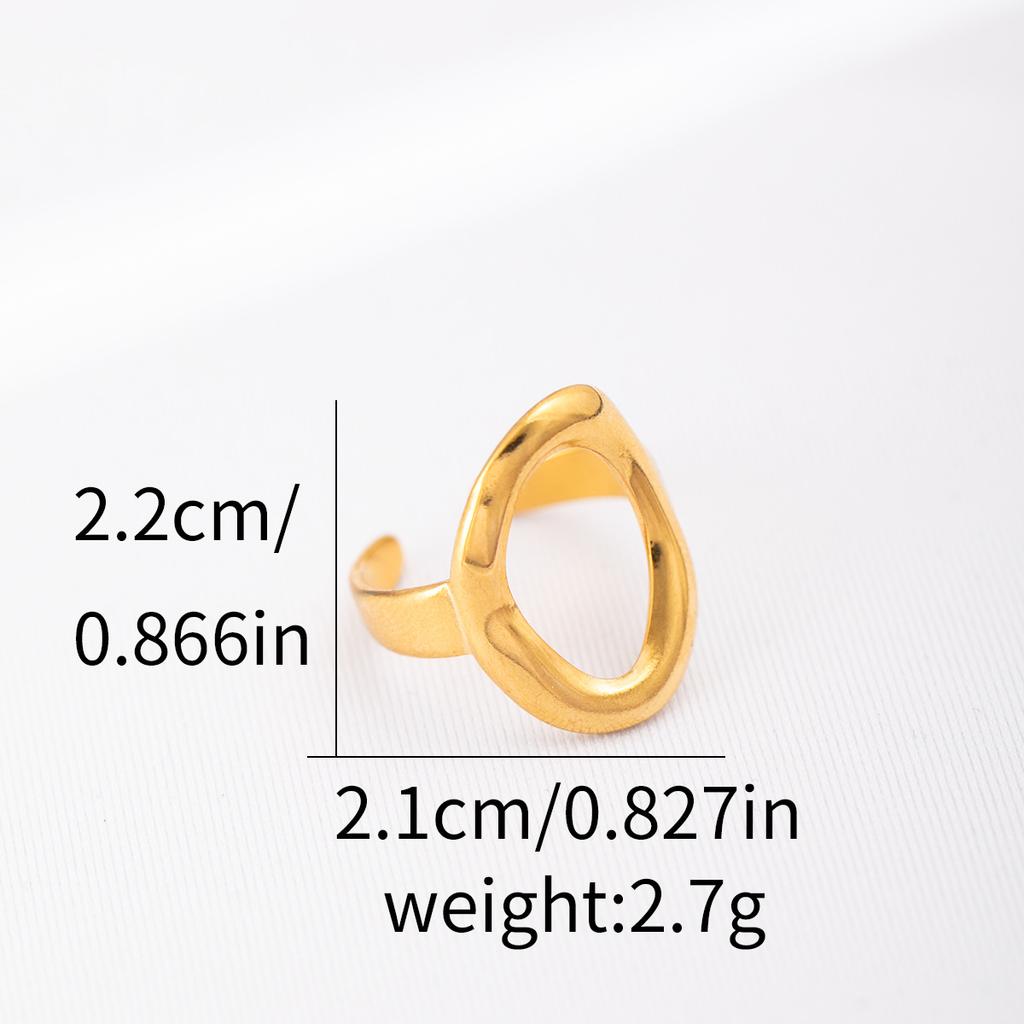 1Pcs Lady stainless steel open-ended ring, extravagant accessory ring, hollow finger ring
