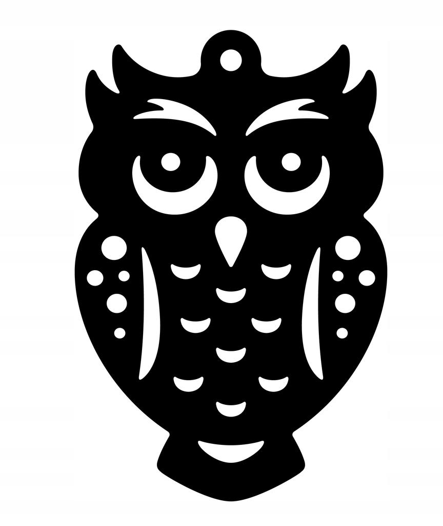 S1 Pendant, openwork decoration, black owl