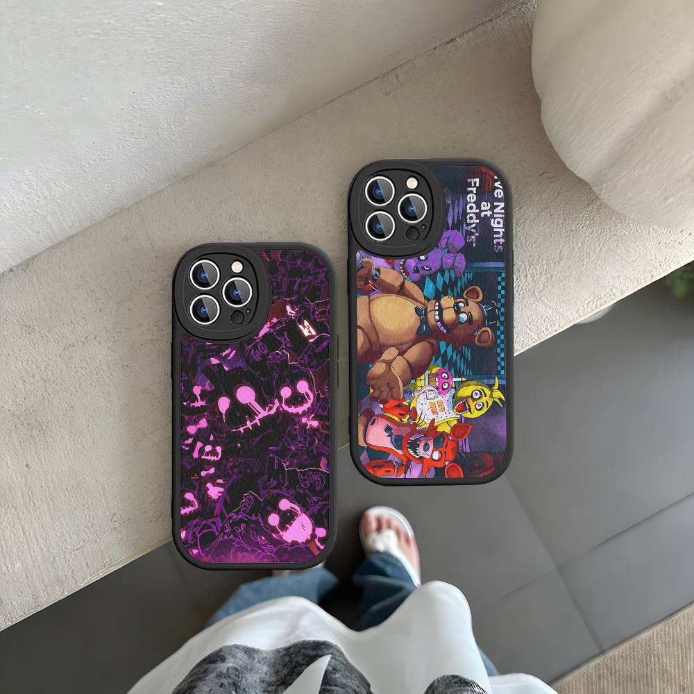 F-FNAF Five-nights-At-Freddys Phone Case For IPhone 16 15 14 13 Pro Max 11 12 Plus Leather Silicone Cover