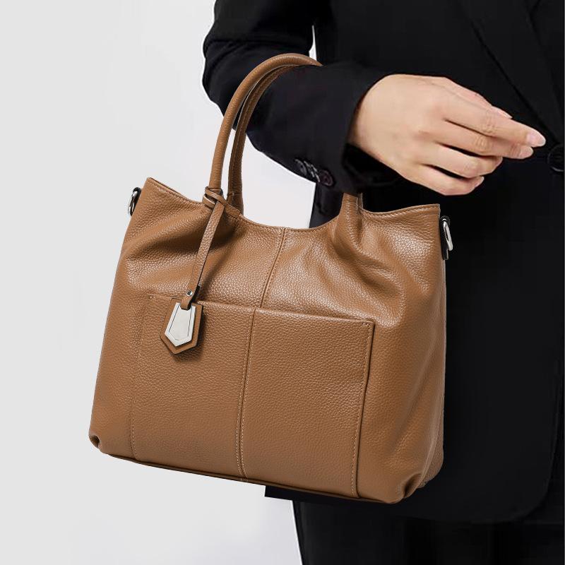 Large Capacity Genuine Leather Women's Top Layer Leather Bag European and American Fashion Tote Bag Women's Crossbody Handbag Exquisite