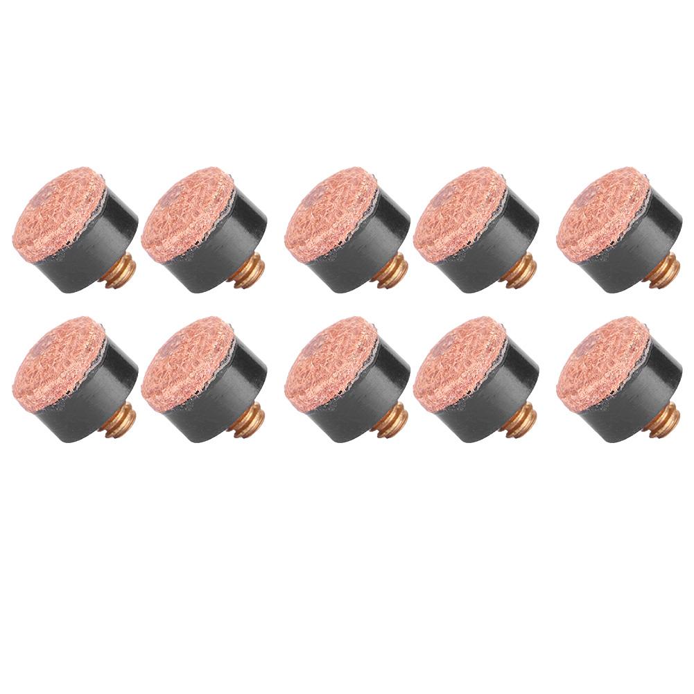 10pcs Billiards Snooker Pool Cue Pole Tip Replacement Parts Tackle Accessory (13mm)