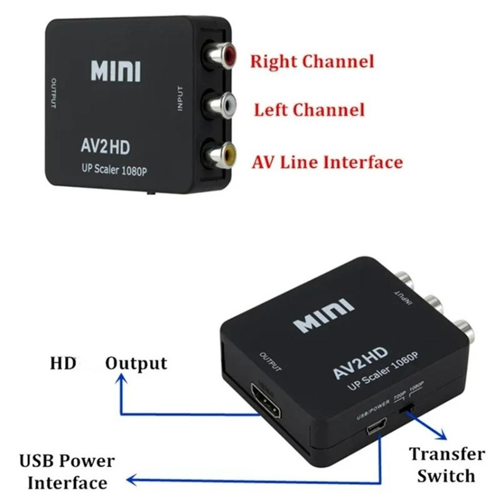 RCA AV to HDMI-compatible 1181P Converter AV/CVBS L/R Video Composite AV Box NTSC PAL Support 1911*1181 For PC HDTV Projector