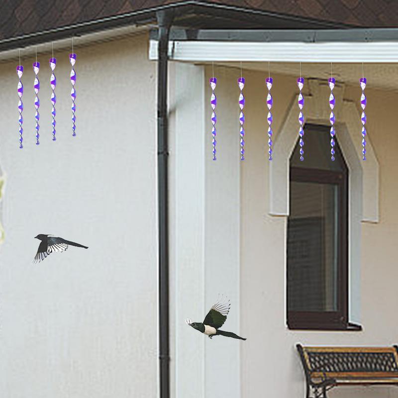 Bird Wind Twisting Scare Rods 10X Outdoor Bird Scarer Decorative Glossy House Control Reflectors For Outside To Keep Woodpecker
