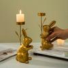 New Easter Rabbit Candlestick Decoration Living Room TV Cabinet Wine Cabinet Decoration Resin Crafts