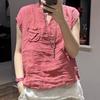Women Vintage Linen Tank Top Summer Solid Color Drop‑Shoulder Loose Sleeveless Vest Casual Retro Literary Outer Wear Top
