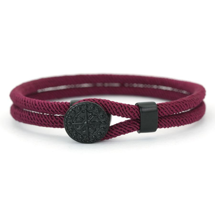 Bracciale Bussola da Uomo Unico 6 Colori Disponibili Catena a Cordino Bracciale Wrap Bangle Hiphop Cool Accessori per Mano da Equitazione Pulseras Rojas