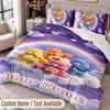 Custom Name Text 3Pcs Bedding Set Care Bears Duvet Cover And Two Pillowcases