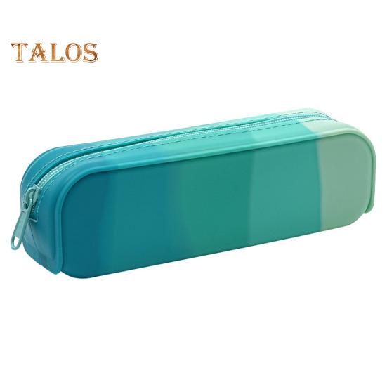 

Силиконовый пенал градиентного цвета, сумка-карандаш на молнии, легкий пенал, органайзер для канцелярских принадлежностей зелёный